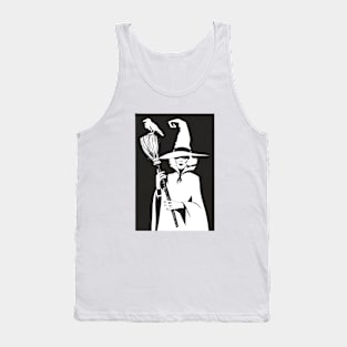 Witch and crow black & white Tank Top